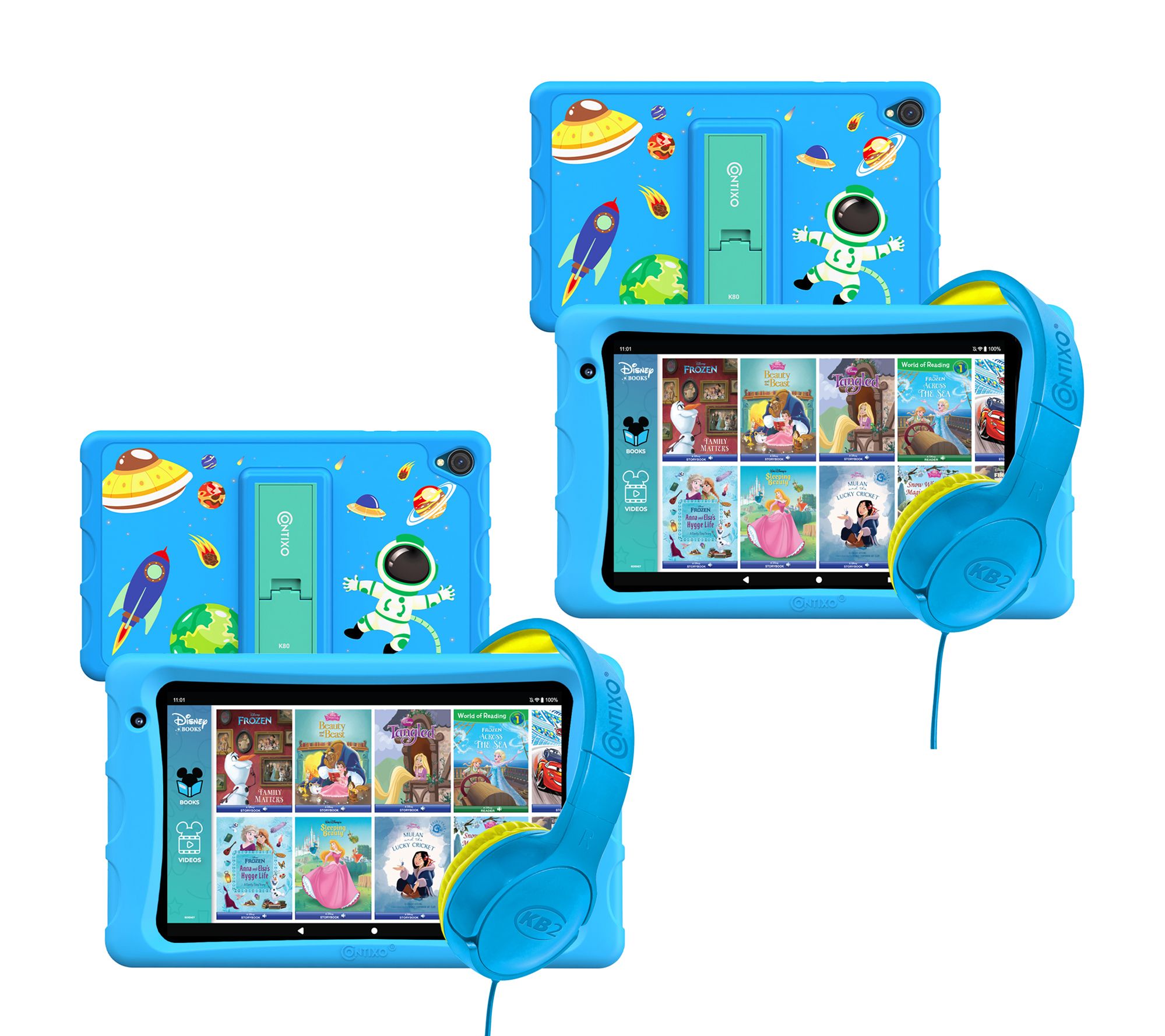 Contixo K80 8" Kids Tablet & Headphone Combo, Set of 2