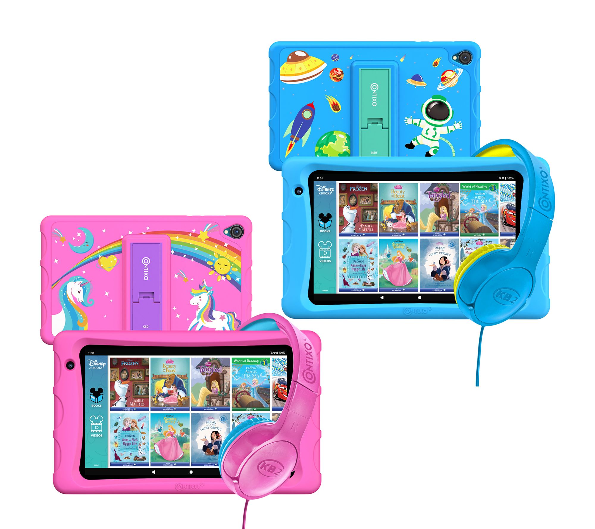 Contixo K80 8" Kids Tablet & Headphone Combo, Set of 2