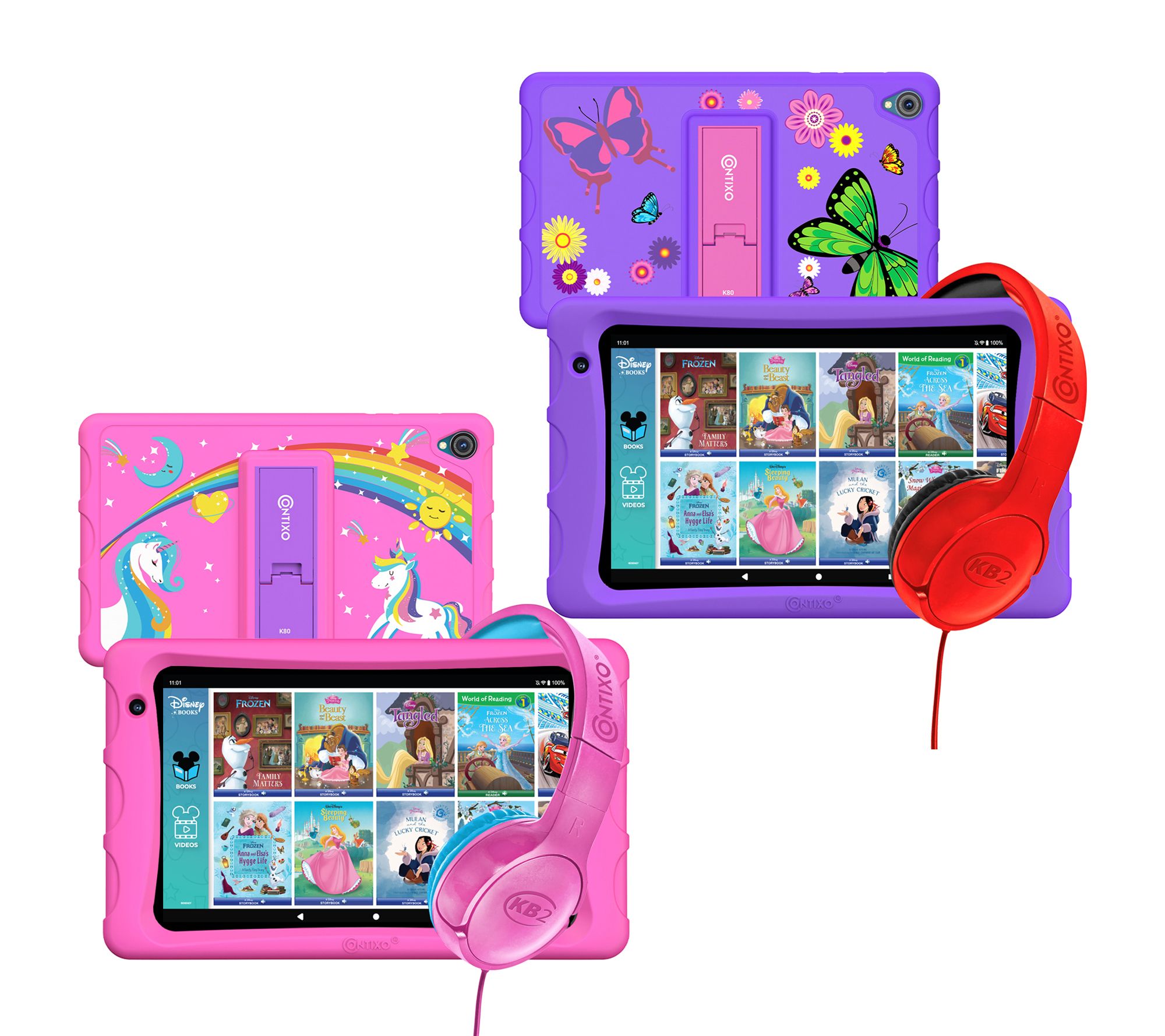 Contixo K80 8" Kids Tablet & Headphone Combo, Set of 2