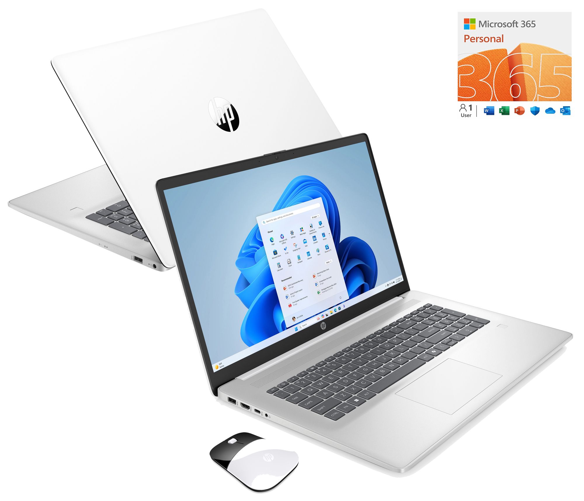 HP 17" Touch Laptop N100 4GB RAM 128 GB SSD w/ MS365