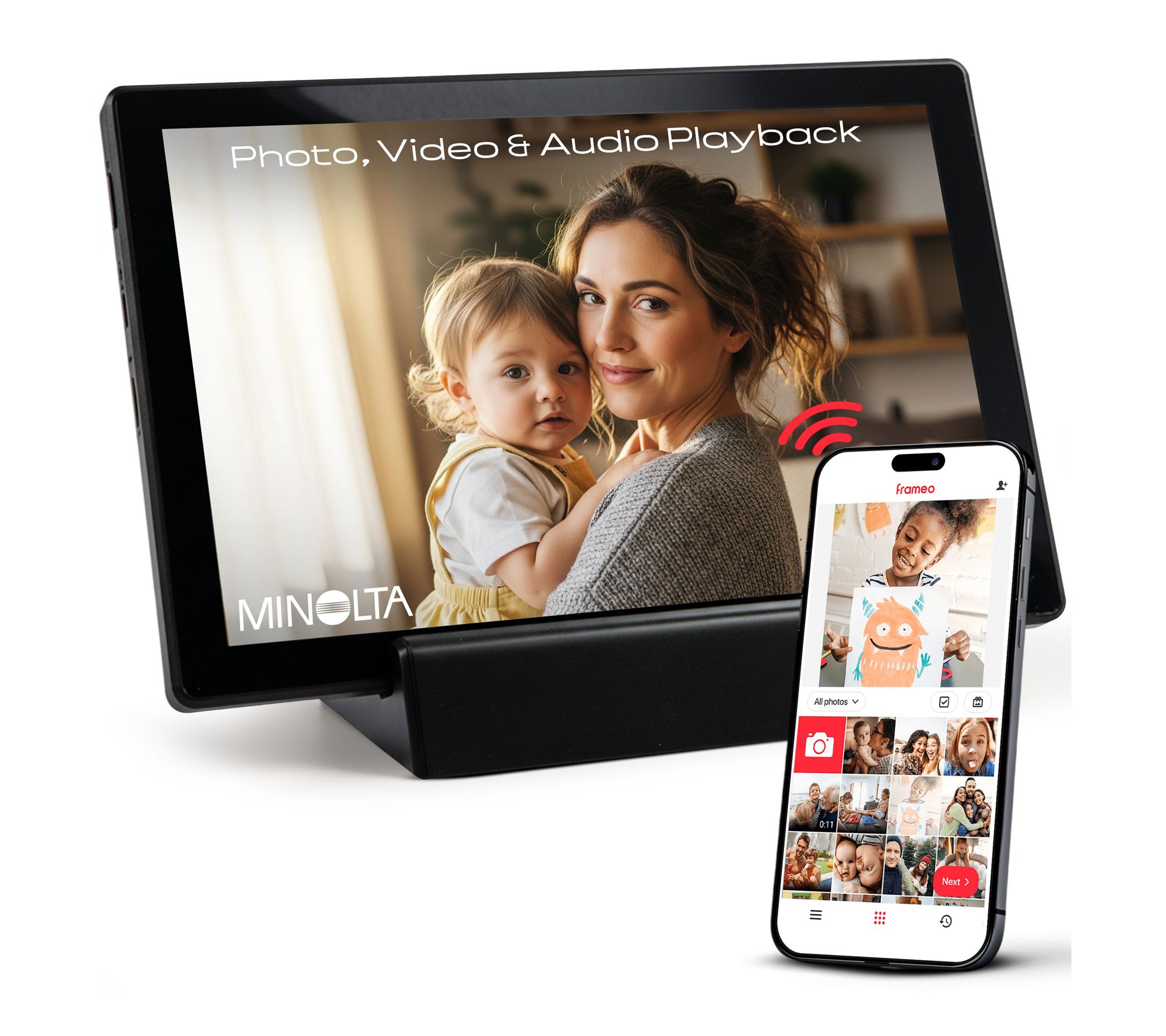 MNDPF101DOCK 10.1"  Smart Photo Frame w/Frameo & Charging Dock
