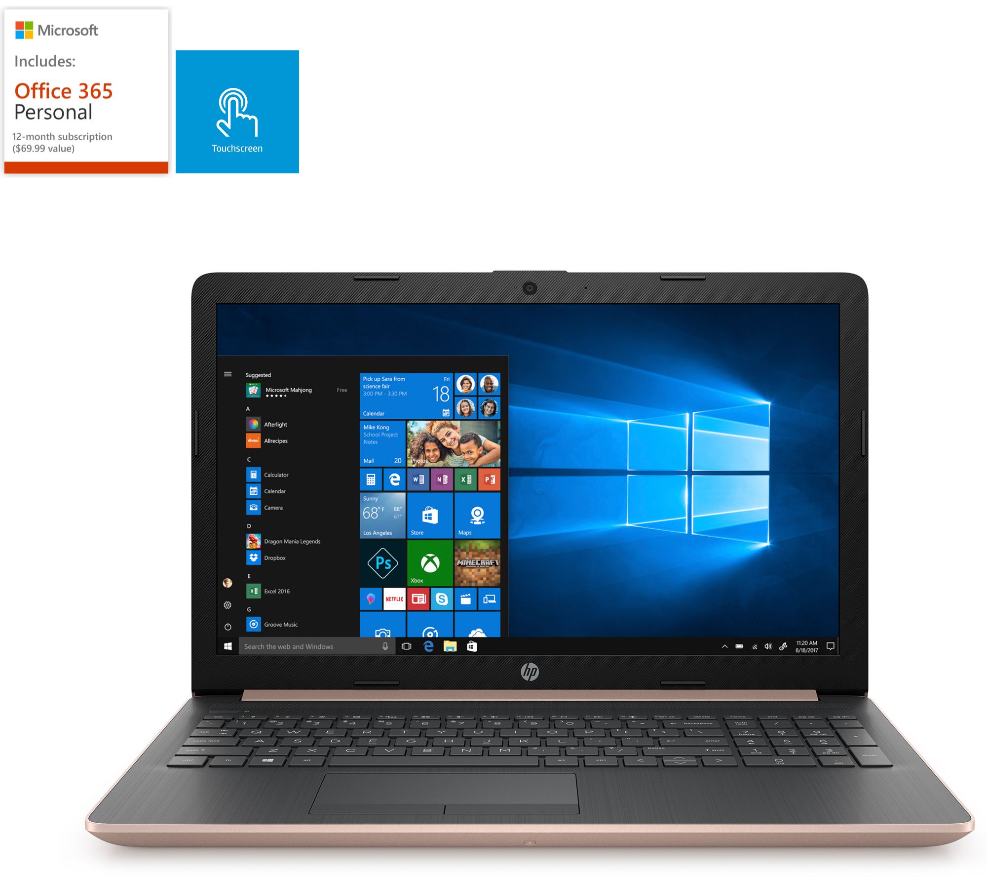 HP 17" Touch Laptop i5 8GB RAM 256GB SSD with Office 365 & Voucher