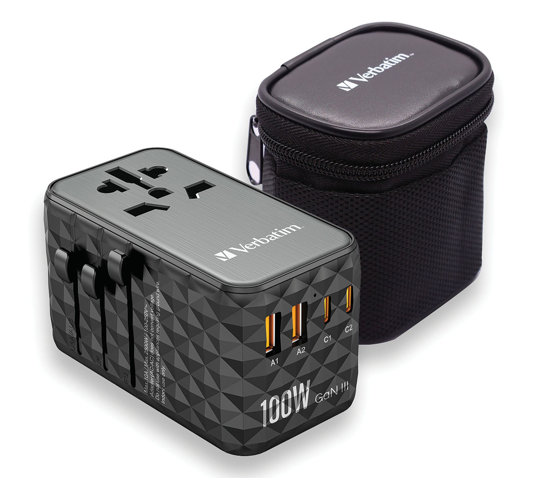 Verbatim UTA-06 Gan III Universal Travel Adapter 100W - USB-C,