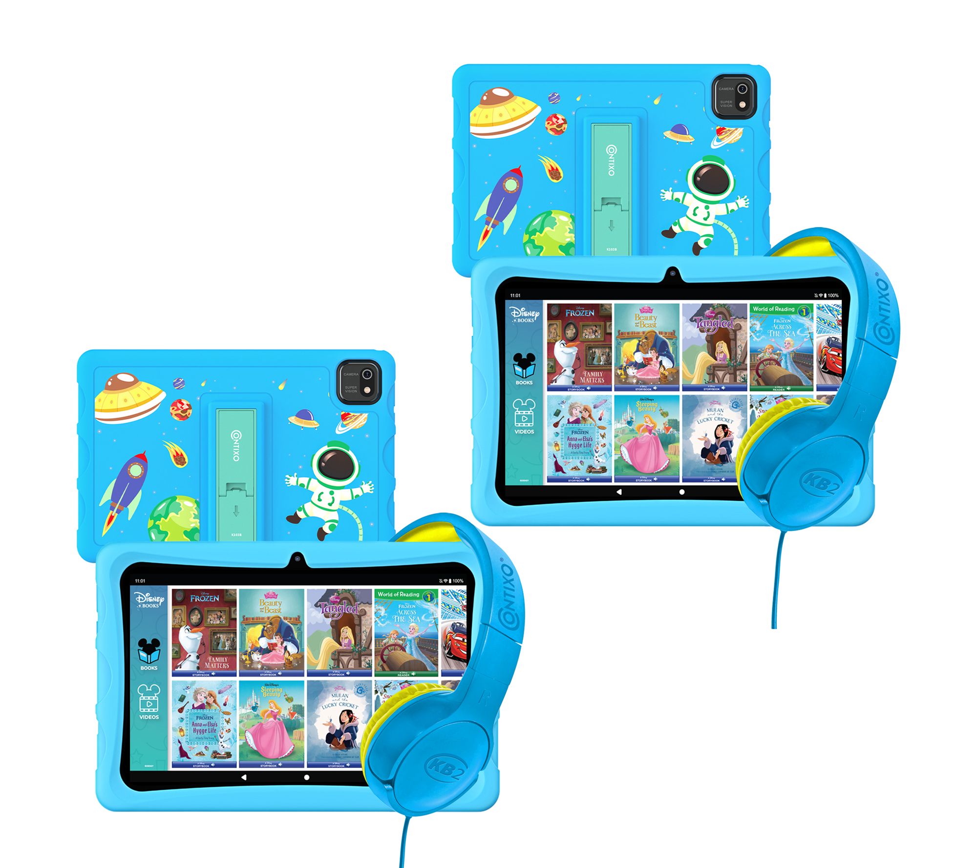 Contixo K103B 10" Kids Tablet & Headphone Combos, Set of 2