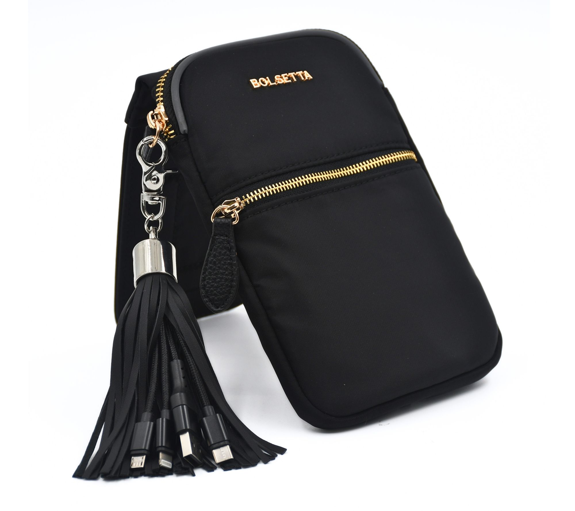 Bolsetta RFID Blocking Magnetic Phone Pouch with Charging Tassel