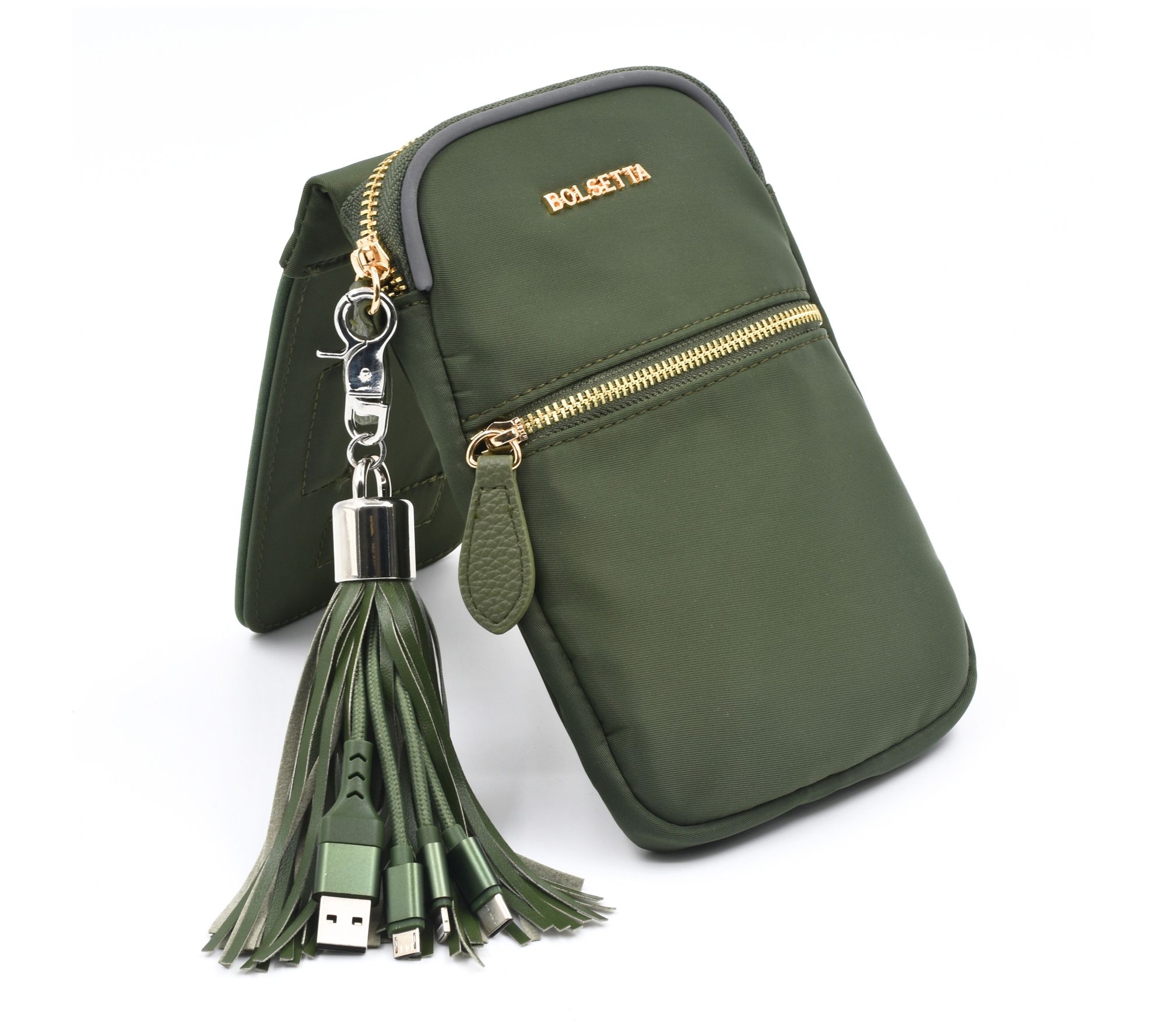 Bolsetta RFID Blocking Magnetic Phone Pouch with Charging Tassel