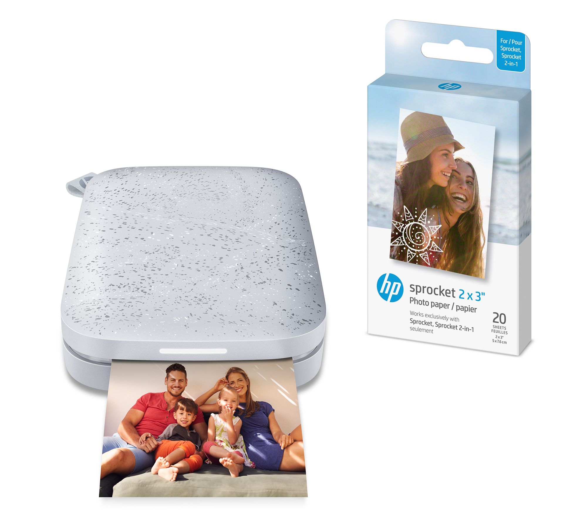 HP Sprocket Portable Photo Printer w/ 20 Pack of Sprocket Paper