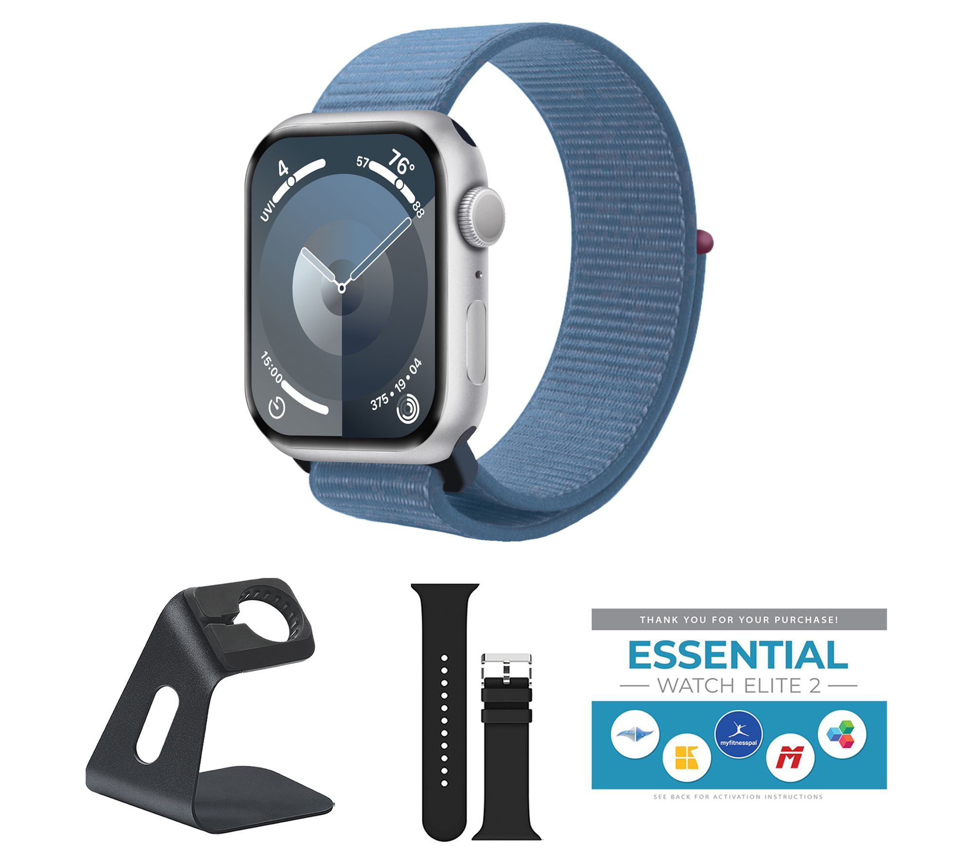 Apple Watch SE 2nd Gen GPS 44mm Sport Loop Bundle