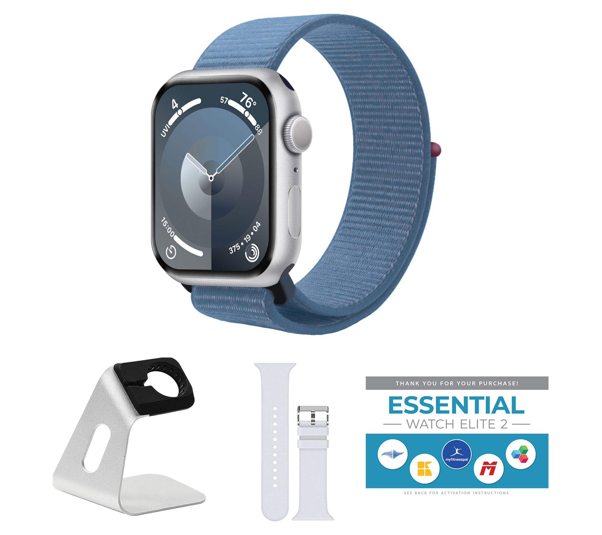 Apple Watch SE 2nd Gen GPS 44mm Sport Loop Bundle