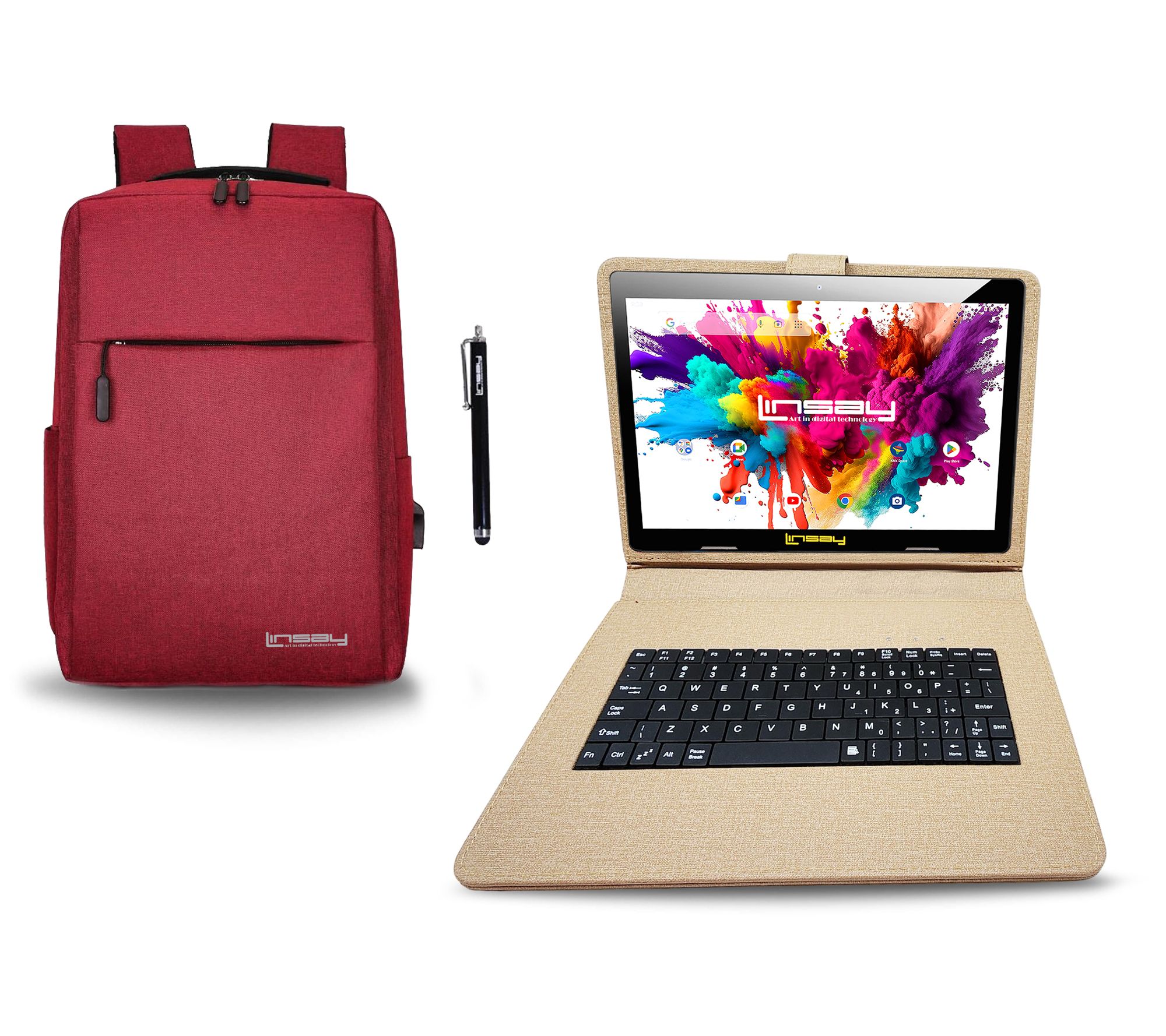 LINSAY OCTA CORE 128GB with Keyboard and Back Pack