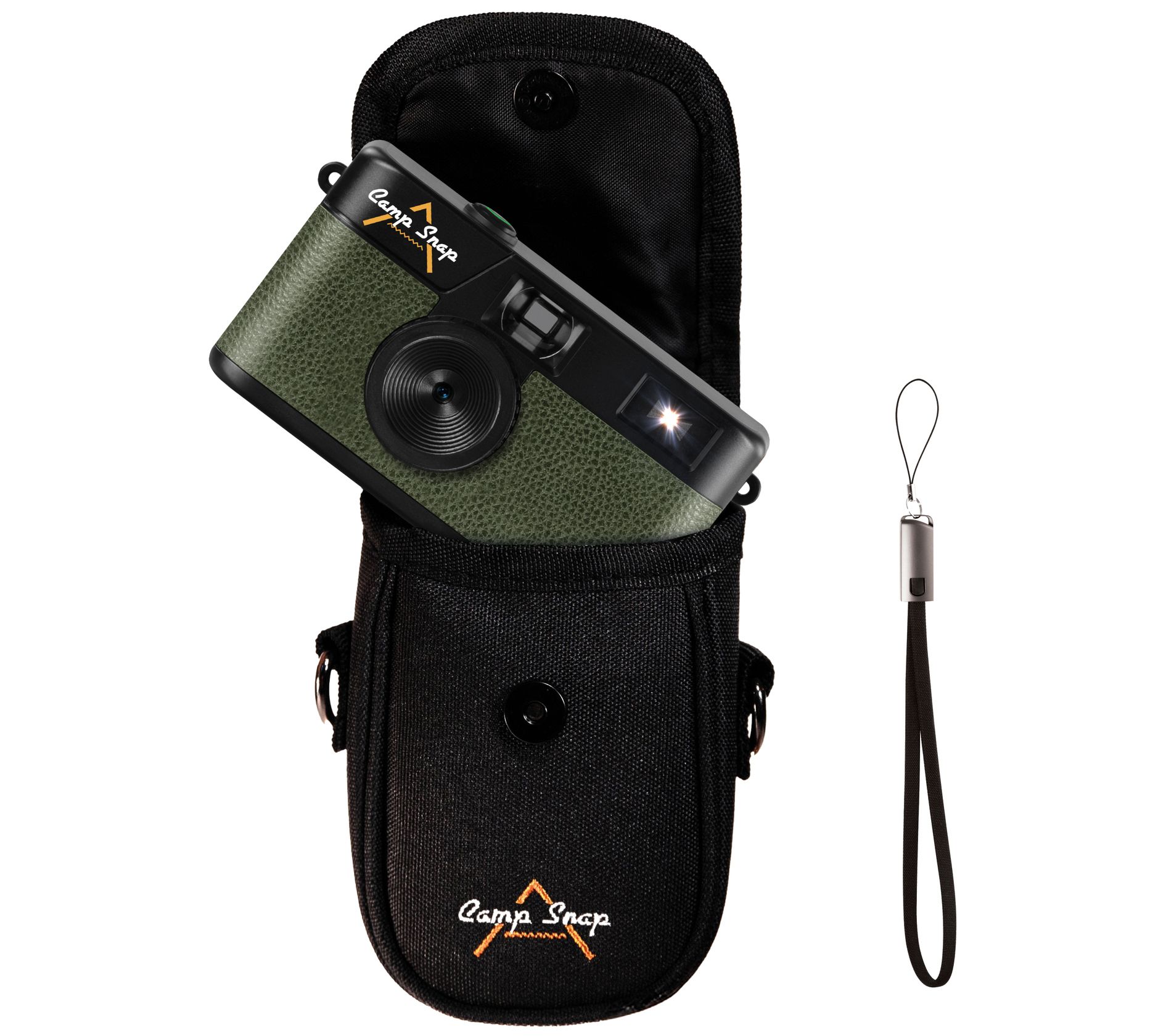 Camp Snap Point and Shoot Retro Digital Camera with Case and Strap