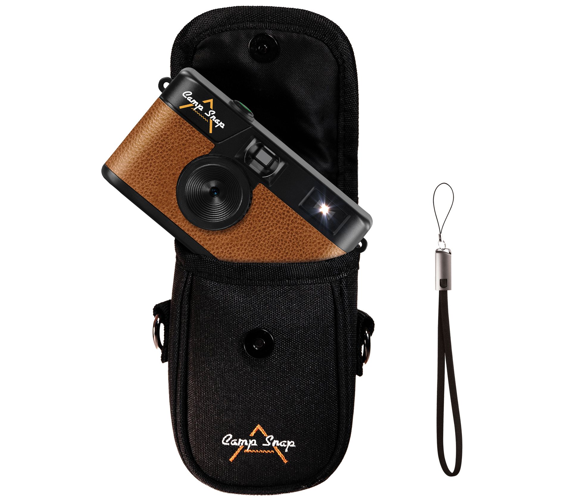 Camp Snap Point and Shoot Retro Digital Camera with Case and Strap