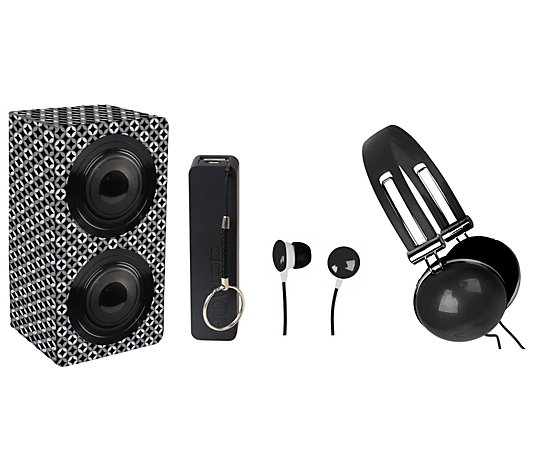 NAXA Portable Bluetooth Stereo Speaker Entertainment Pack