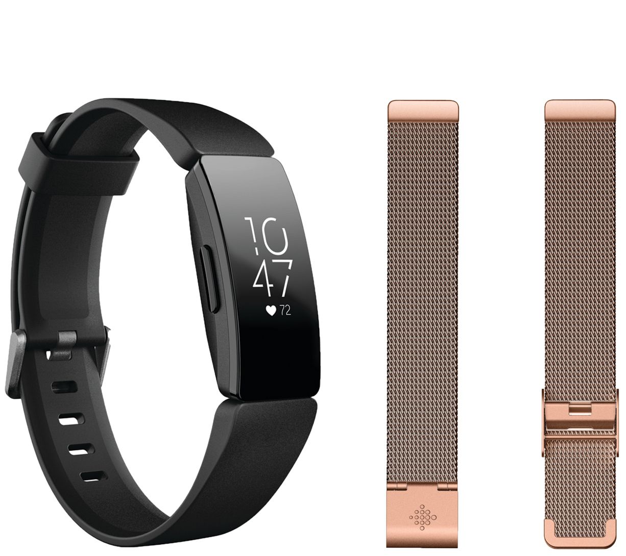 Fitbit Inspire HR Fitness Activity Tracker w Rose Gold Band