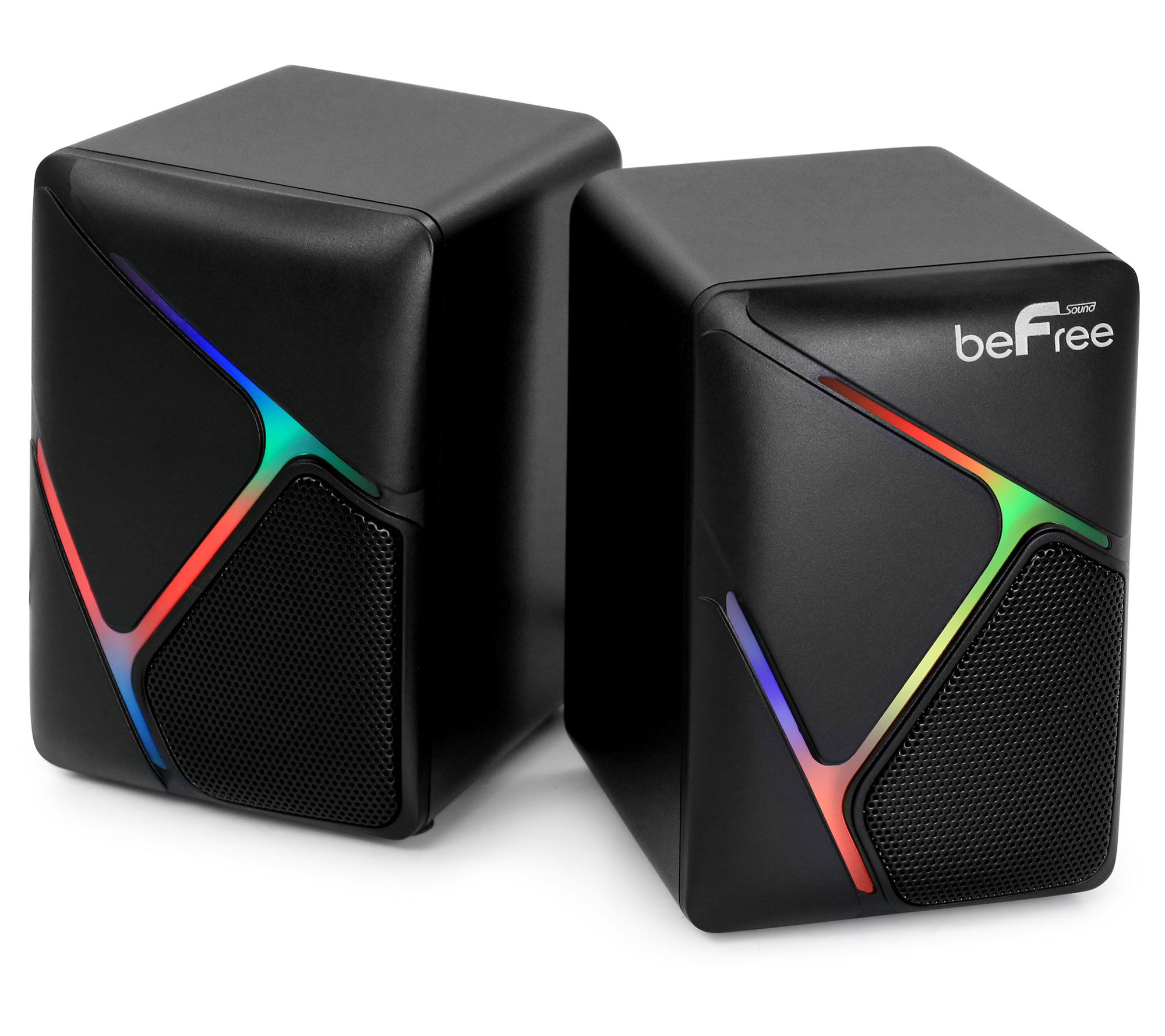 beFree Sound Dual Compact LED Gaming Desktop Spakers