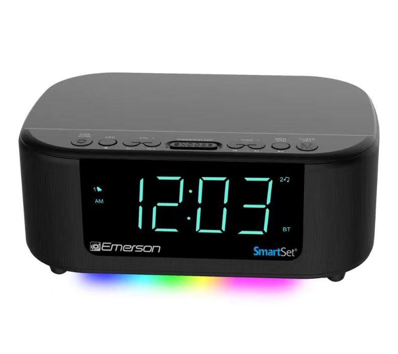 Emerson Smartset Dual Alarm AM/FM Bluetooth Clock Radio