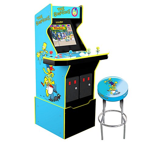 Arcade1Up The Simpsons 4-Player Arcade W/Riser& Stool