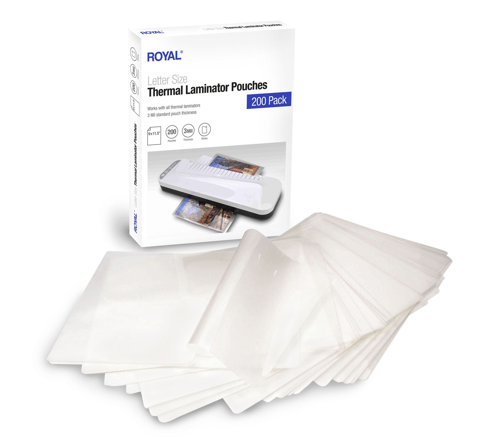 Royal 200 Count Letter Thermal Laminator Pouches