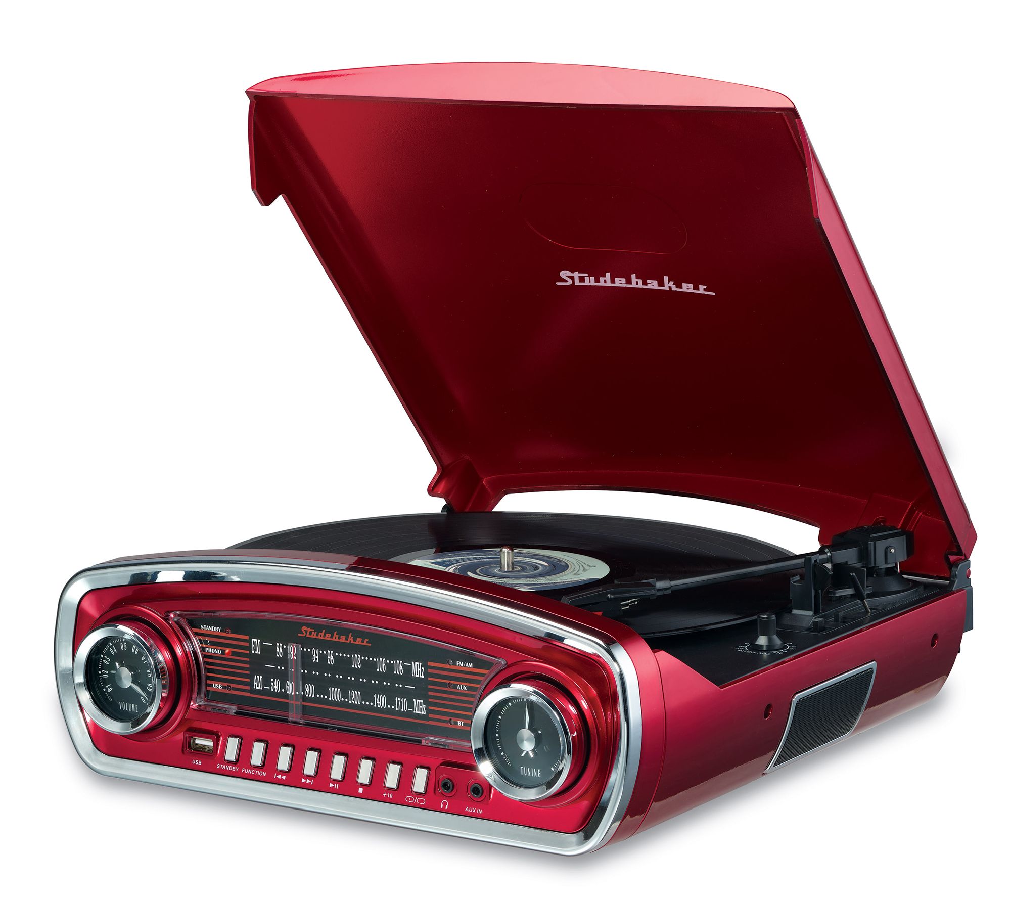 Studebaker Retro Bluetooth Turntable with AM/FM Radio
