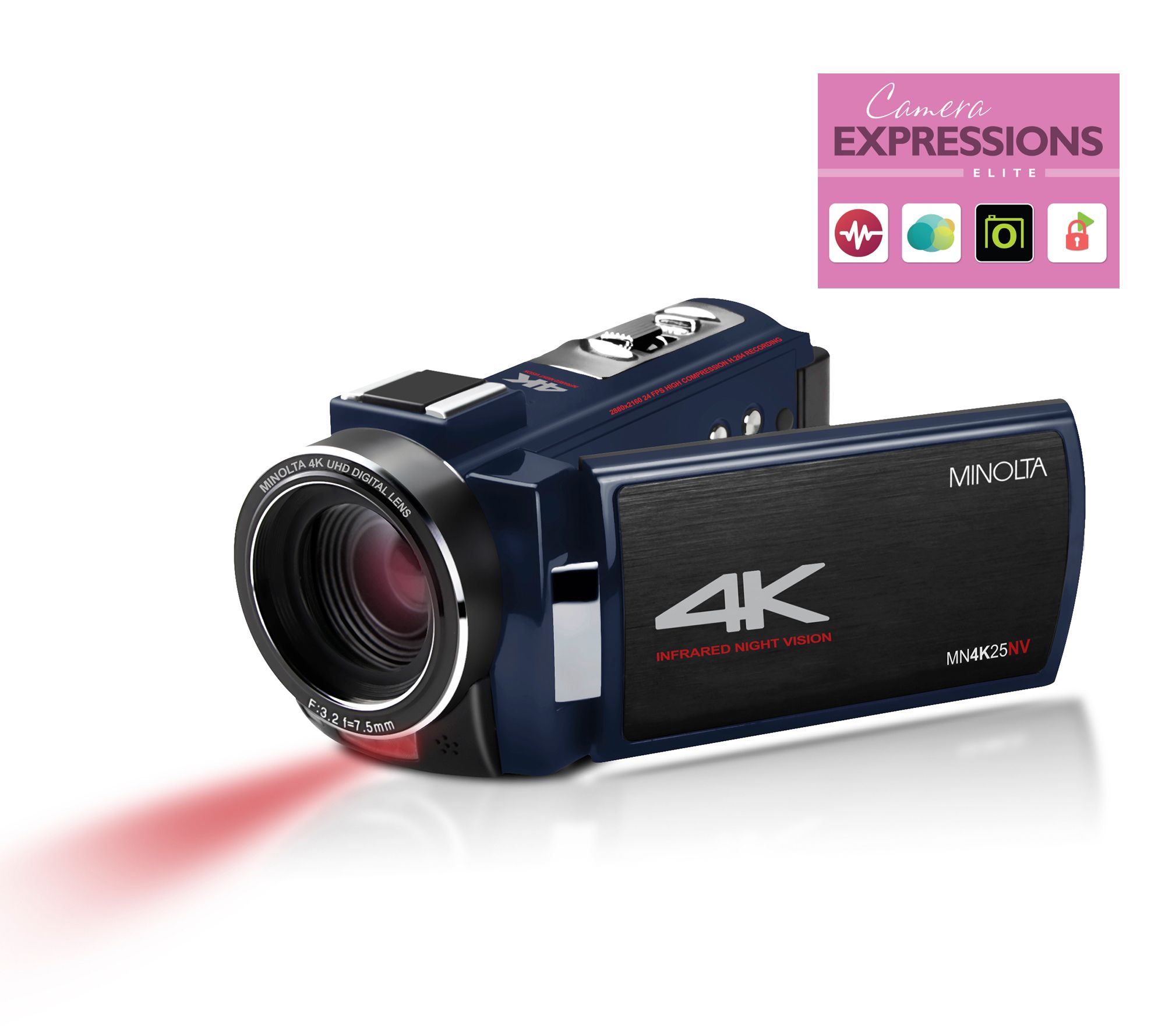 Minolta MN4K25NV 4K HD Camcorder w/ 32GB SD Card & Accessories