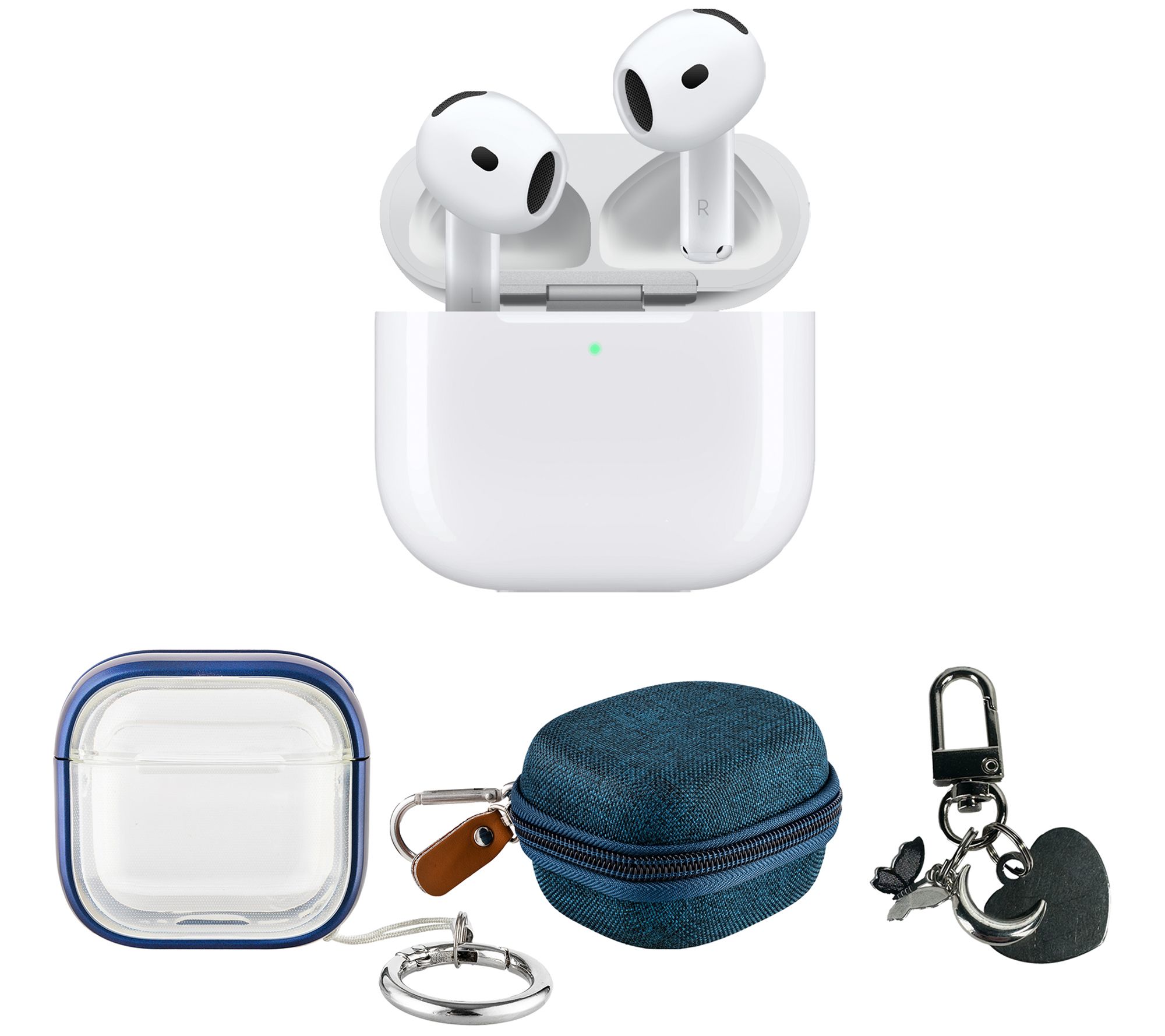 Apple AirPod 4 with Protective Case, Travel Case, Keychain - QVC.com