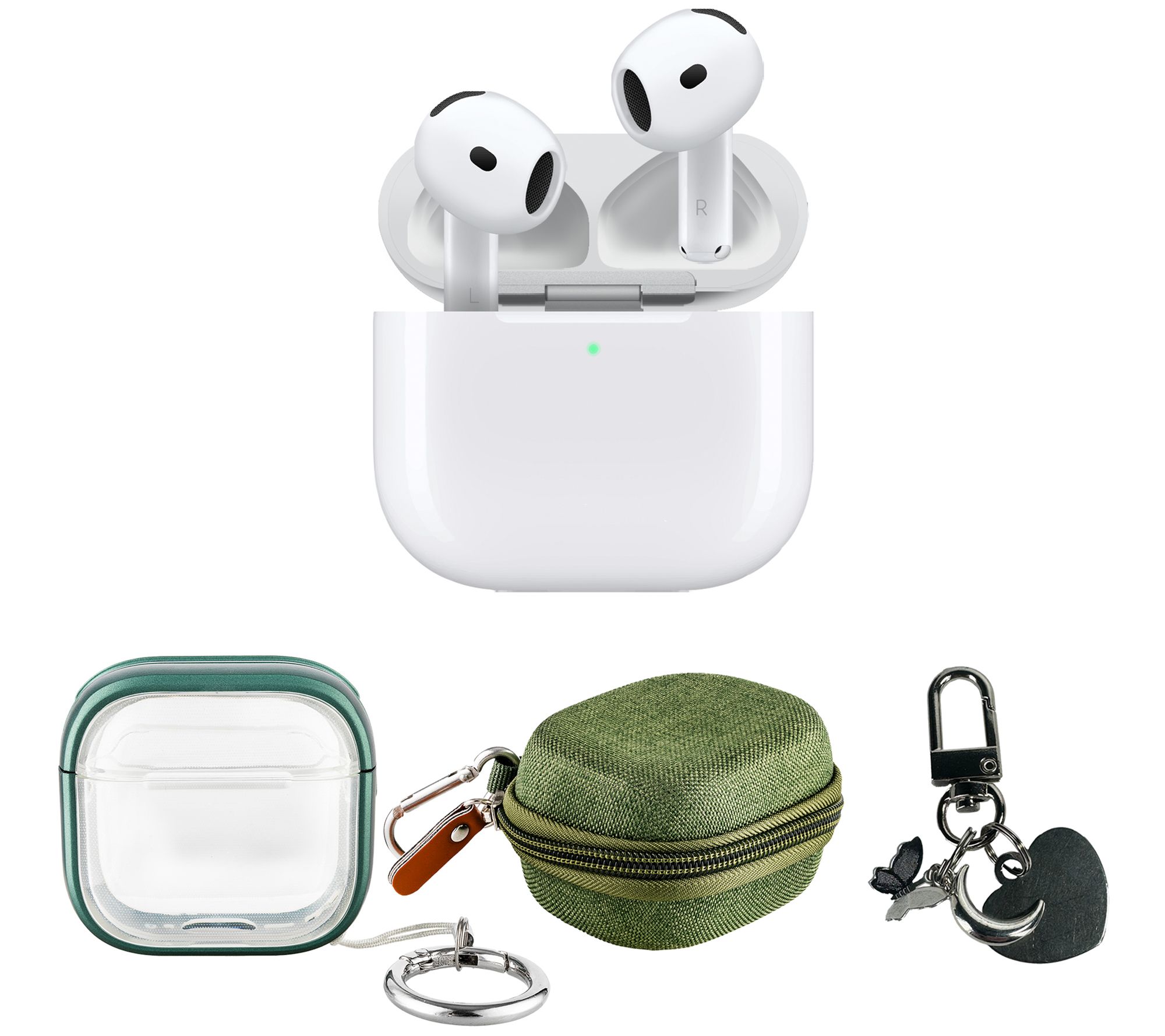 Apple AirPod 4 with Protective Case, Travel Case, Keychain