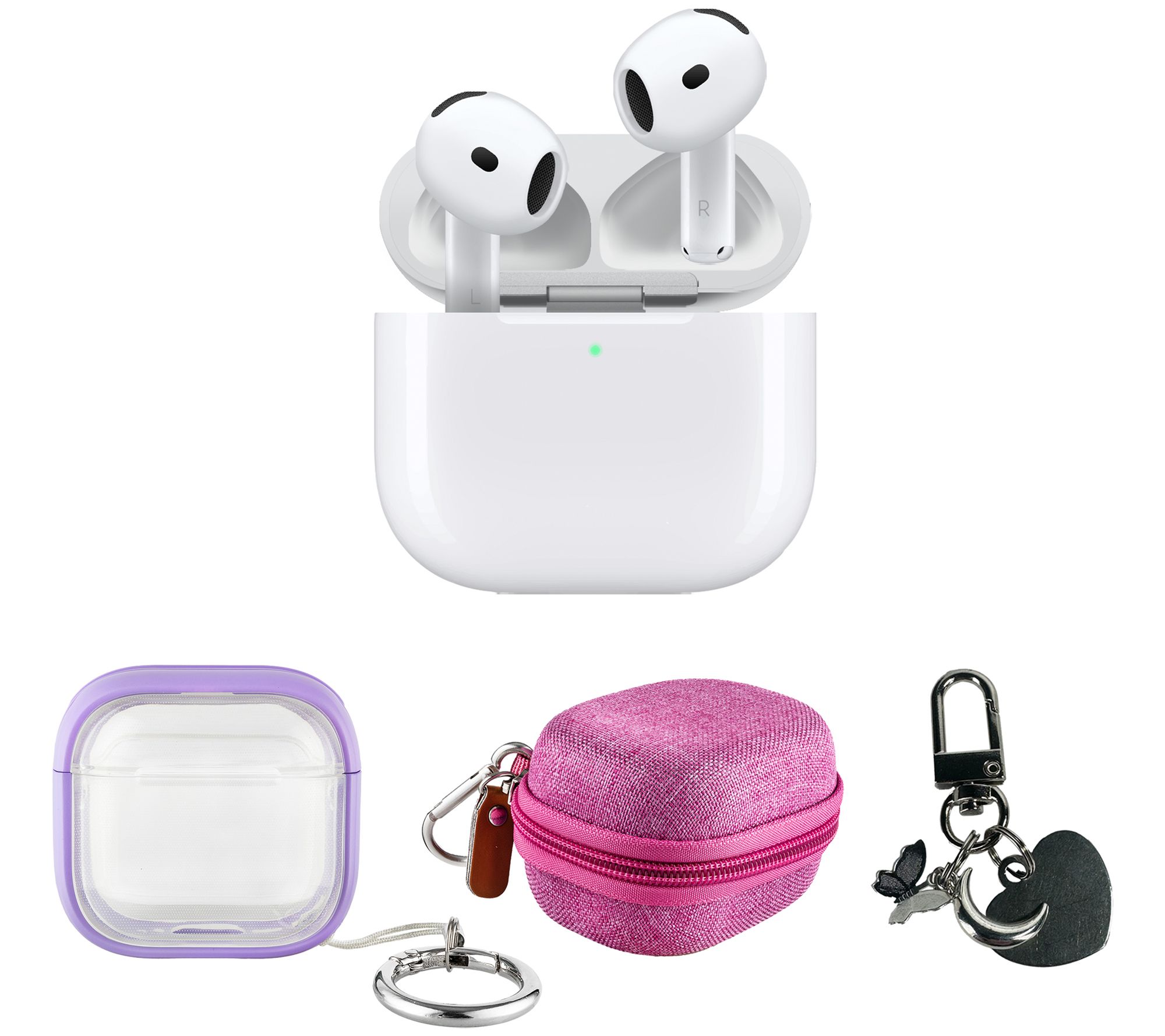 Apple AirPod 4 with Protective Case, Travel Case, Keychain