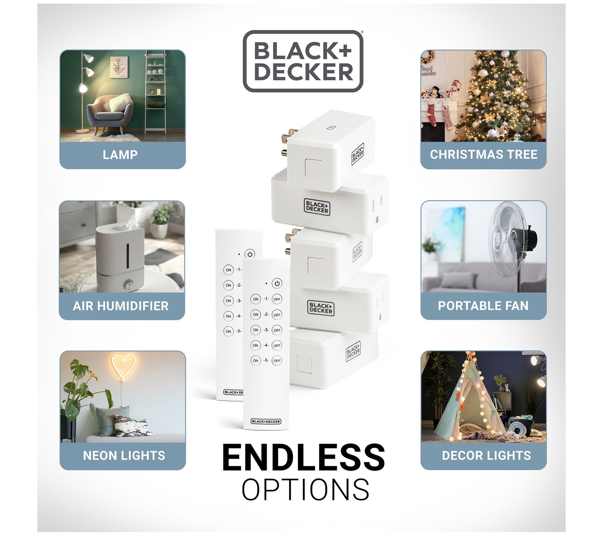 BLACK + DECKER 3-Pack Grounded Indoor Wireless Remote Outlets on QVC 