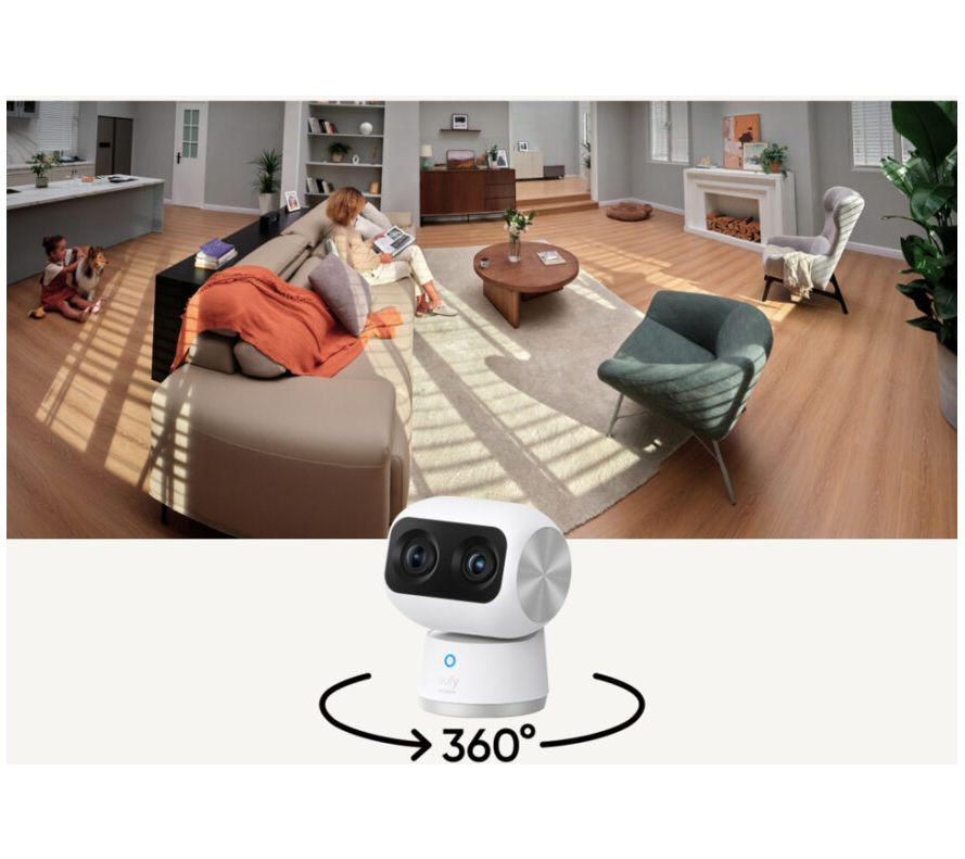 eufy Security IndoorCam S350, Dual Cameras 4K UHD Resolution - QVC.com