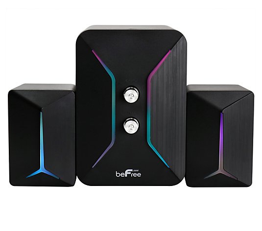 beFree Computer Gaming 2.1 Speaker System w/ Color LED Lights