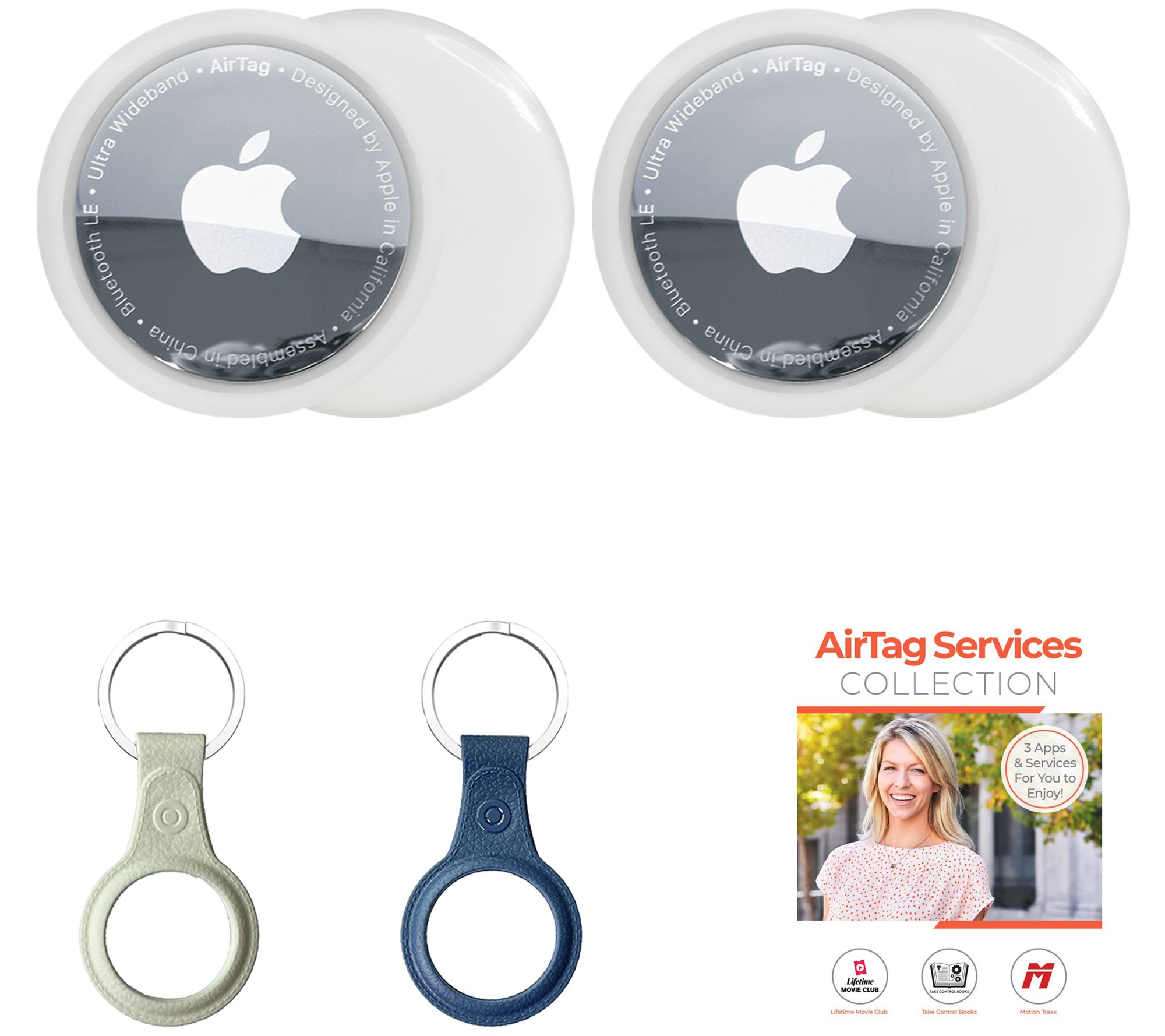 Apple AirTag 2-Pack with 2 TPU Keychains & Voucher