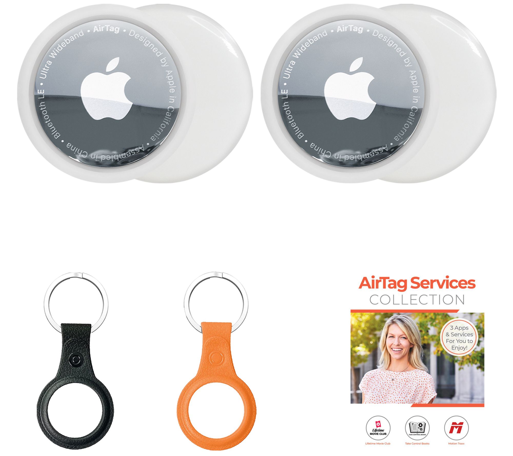 Apple AirTag 2-Pack with 2 TPU Keychains & Voucher