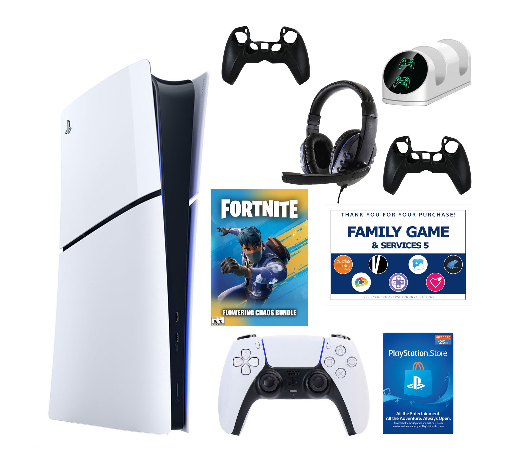 PS5 Slim Digital Chos Bundle with Accessories &Voucher