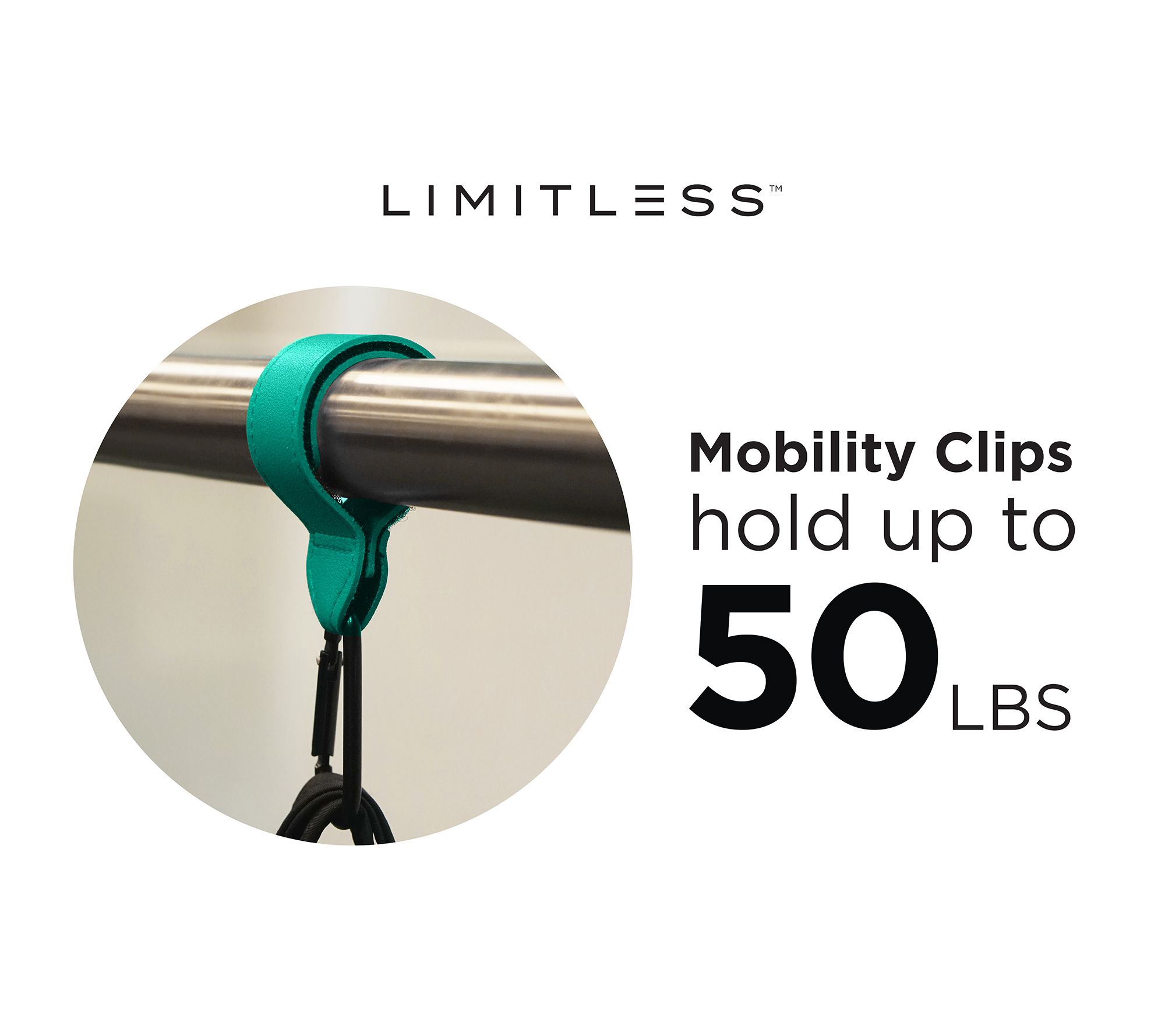 Limitless Set of 8 Faux Leather Mobility Clips w/ Hook & Loop