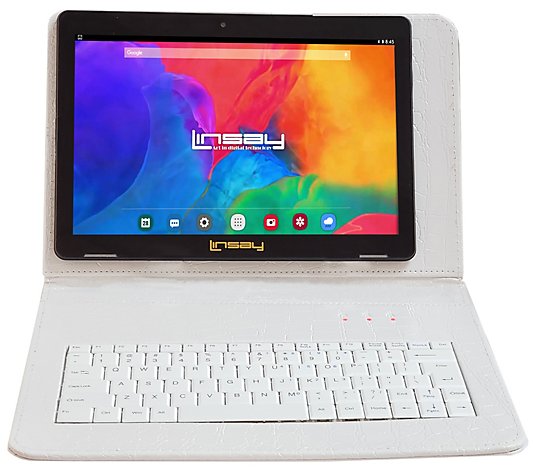 LINSAY 10.1" Android Tablet w/ Keyboard - 32GB