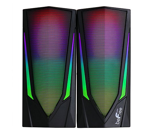 beFree Sound 2.0 Computer Gaming Speakers w/ LED RGB Lights
