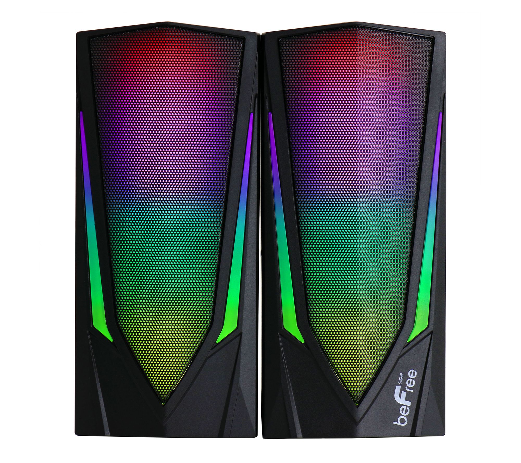 beFree Sound 2.0 Computer Gaming Speakers w/ LED RGB Lights