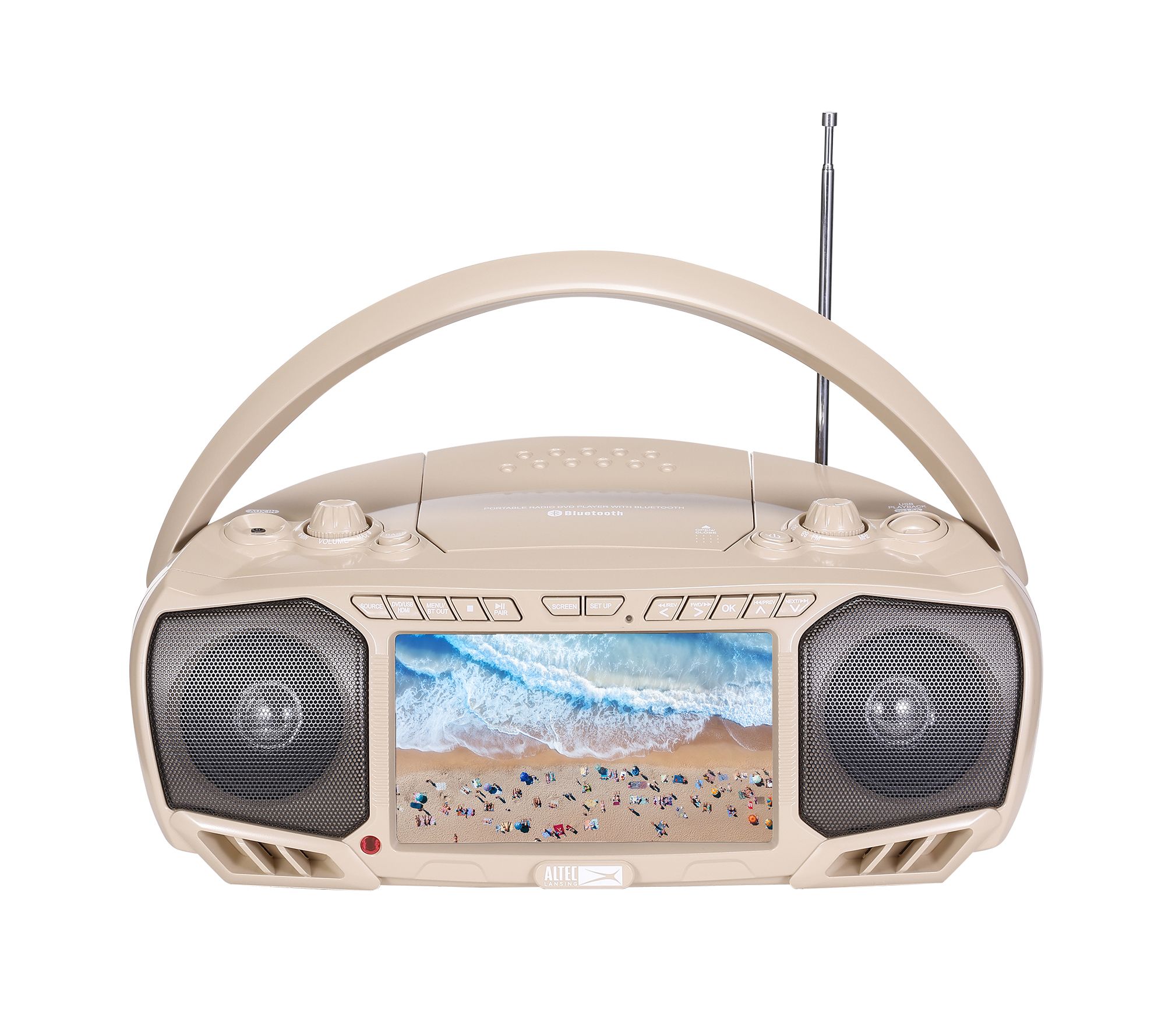 Altec Lansing 7" TV Streaming and Bluetooth Boombox with DVD, CD & Radio