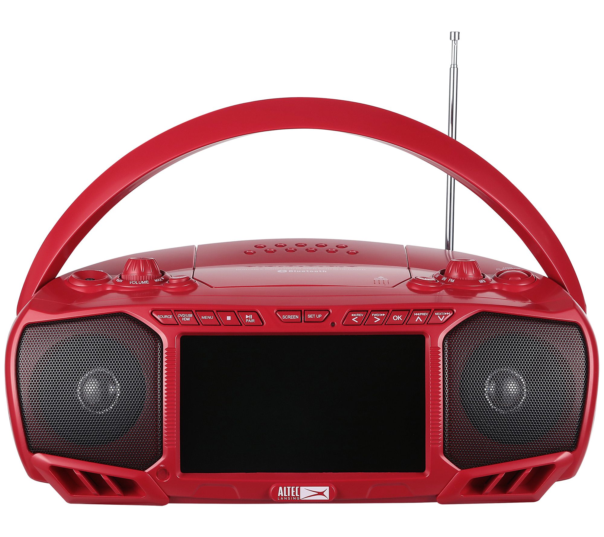 Altec Lansing 7" TV Streaming and Bluetooth Boombox with DVD, CD & Radio