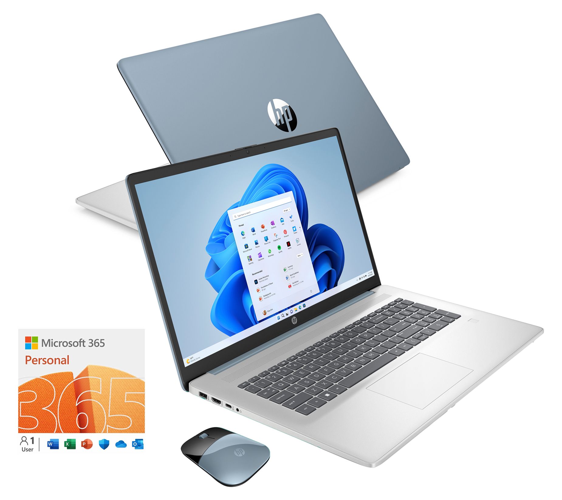 HP 17" Laptop Intel N200 4GB, 128GB SSD HP Wireless Mouse & MS365