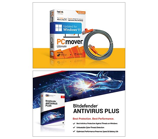 PCmover Ultimate and Bitdefender Anti-Virus Plus 1-Year/1PC