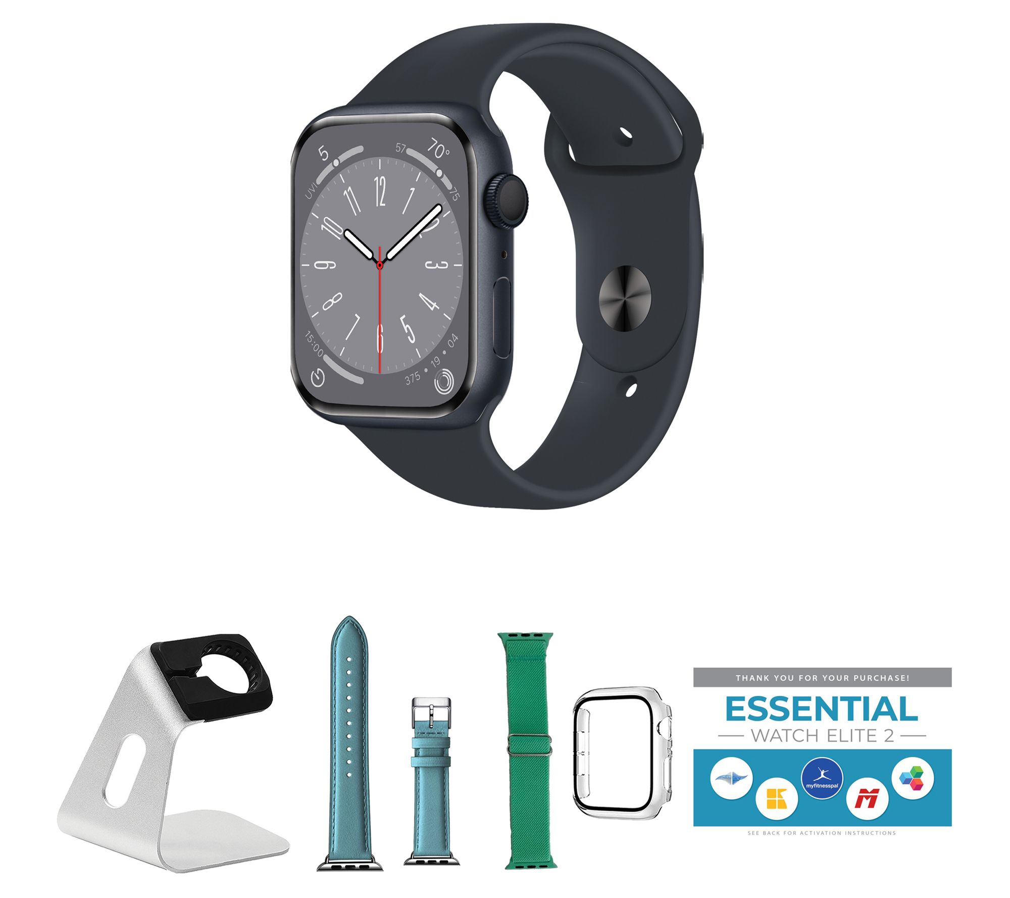 Apple Watch SE 2nd Gen 44mm S/M GPS Smartwatch/ Accessories - QVC.com