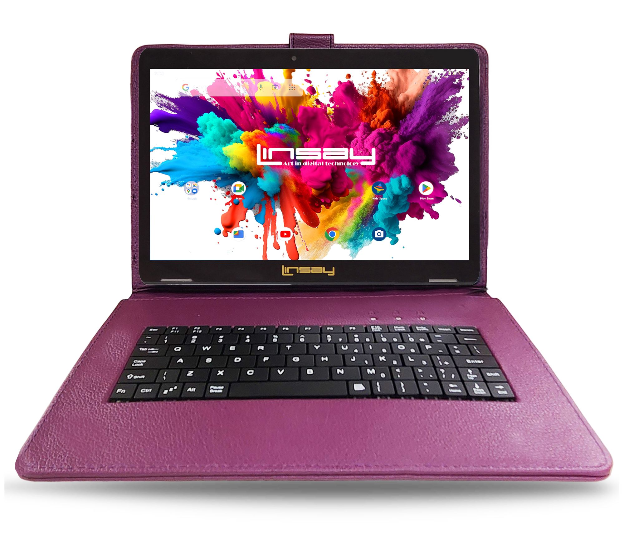 LINSAY Tab Octa Core 128GB w/ Keyboard Case Solid Special Ed