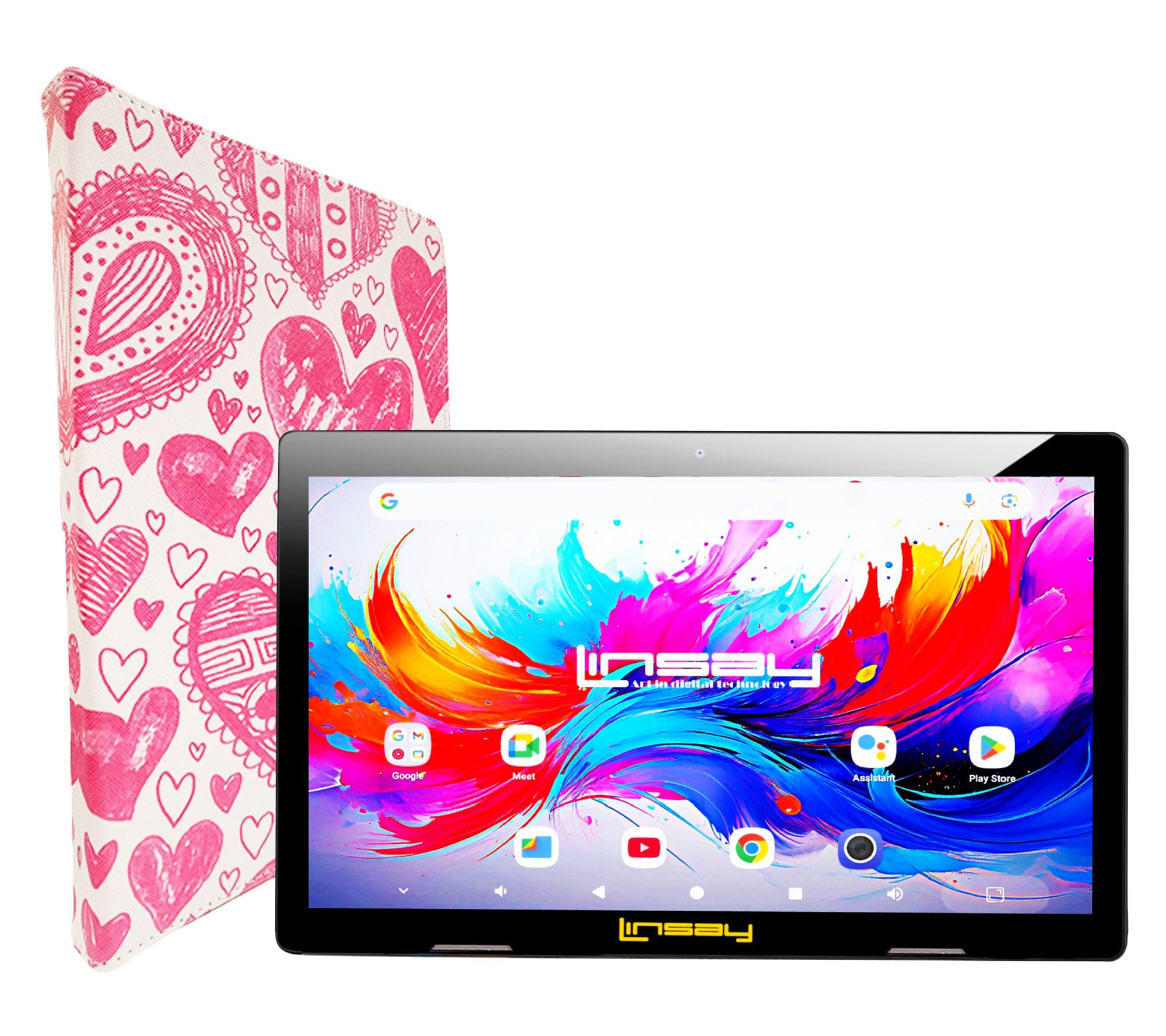 LINSAY 10.1"Octa Core 4GB Ram 256GB Storage w/( Marble Case )