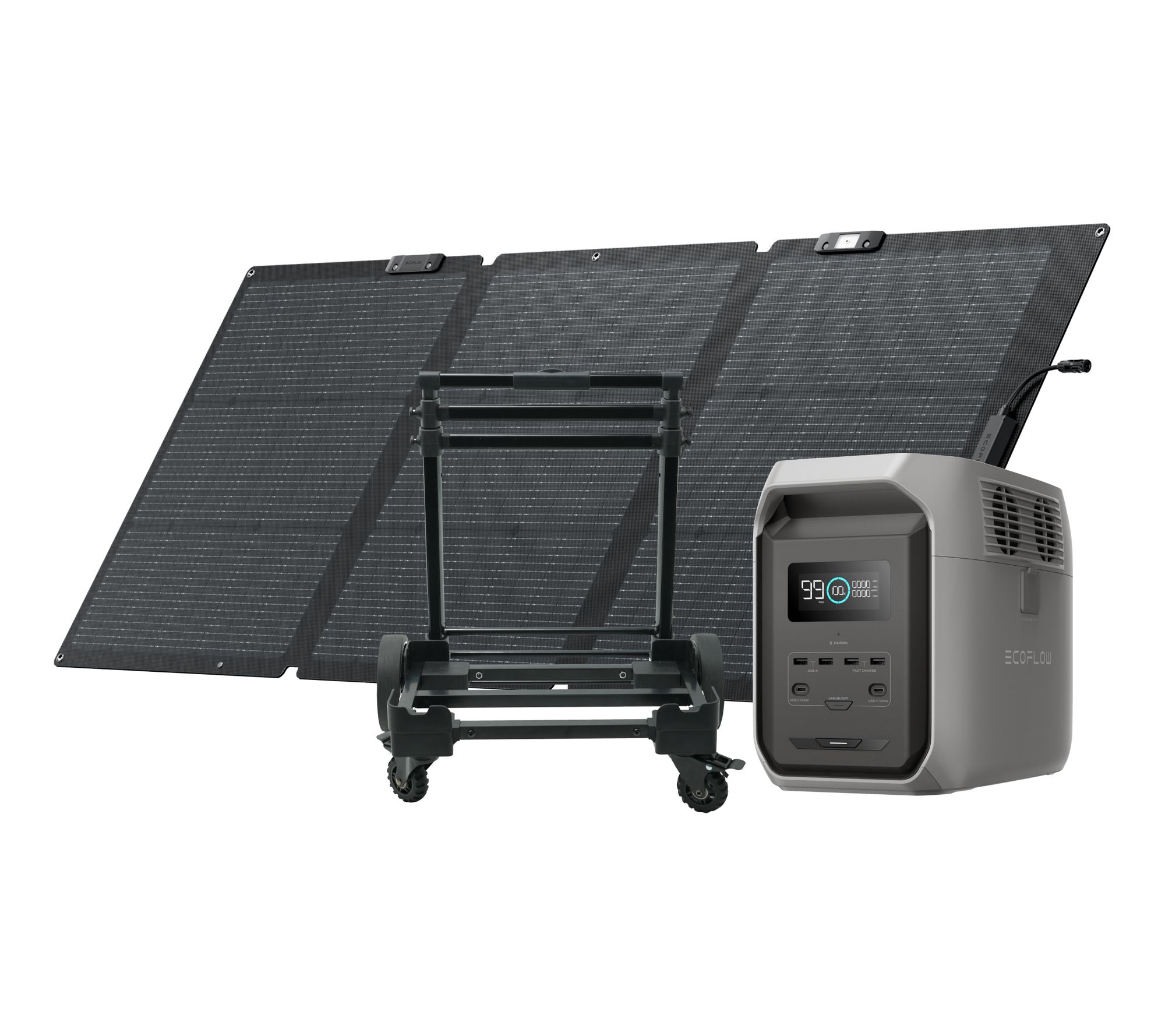  Ecoflow Delta 3 1500Wh Power Station, Trolley, & 160W Solar Panel