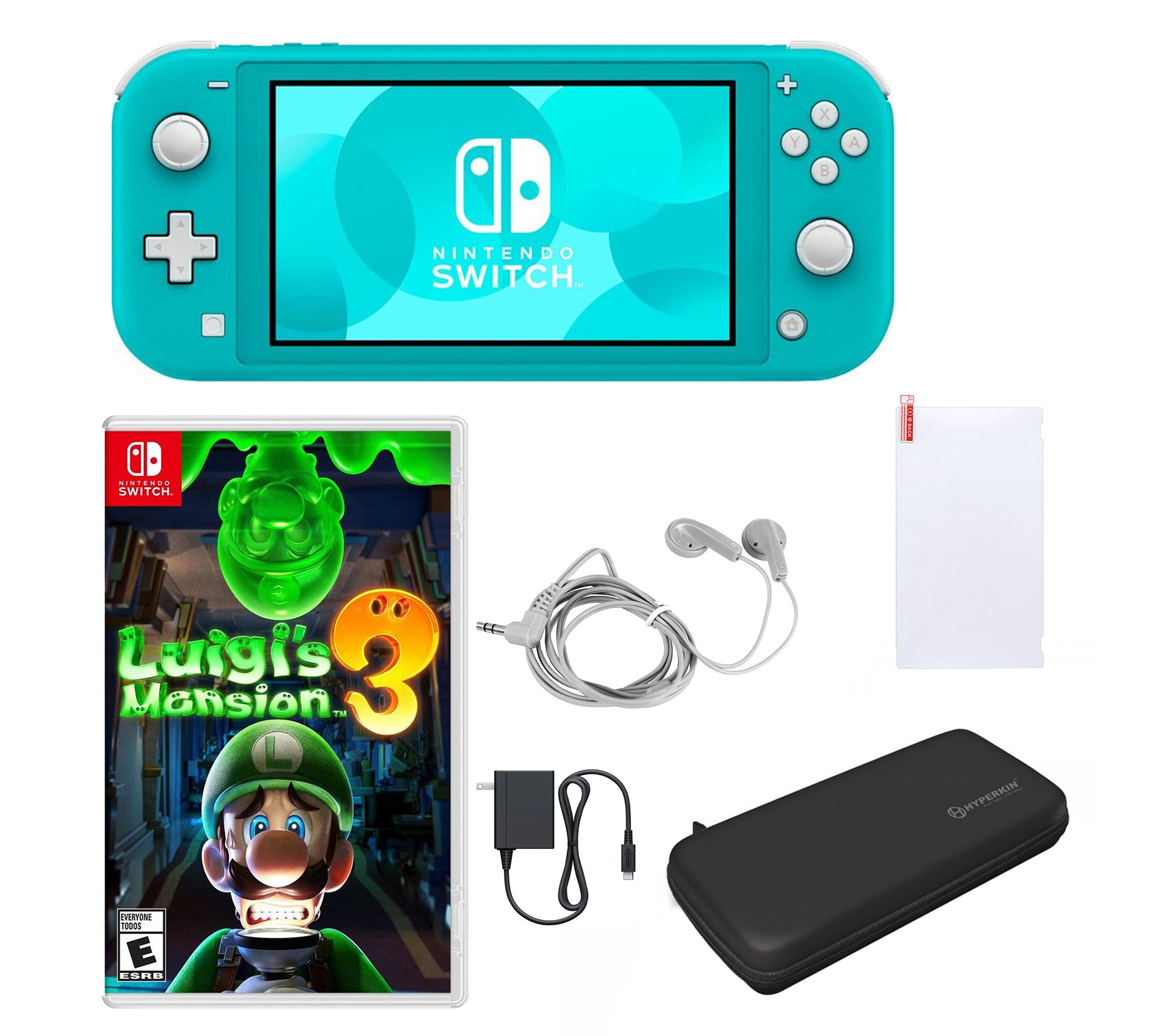 Nintendo Switch Lite with Luigi's Mansion Game and Accessories
