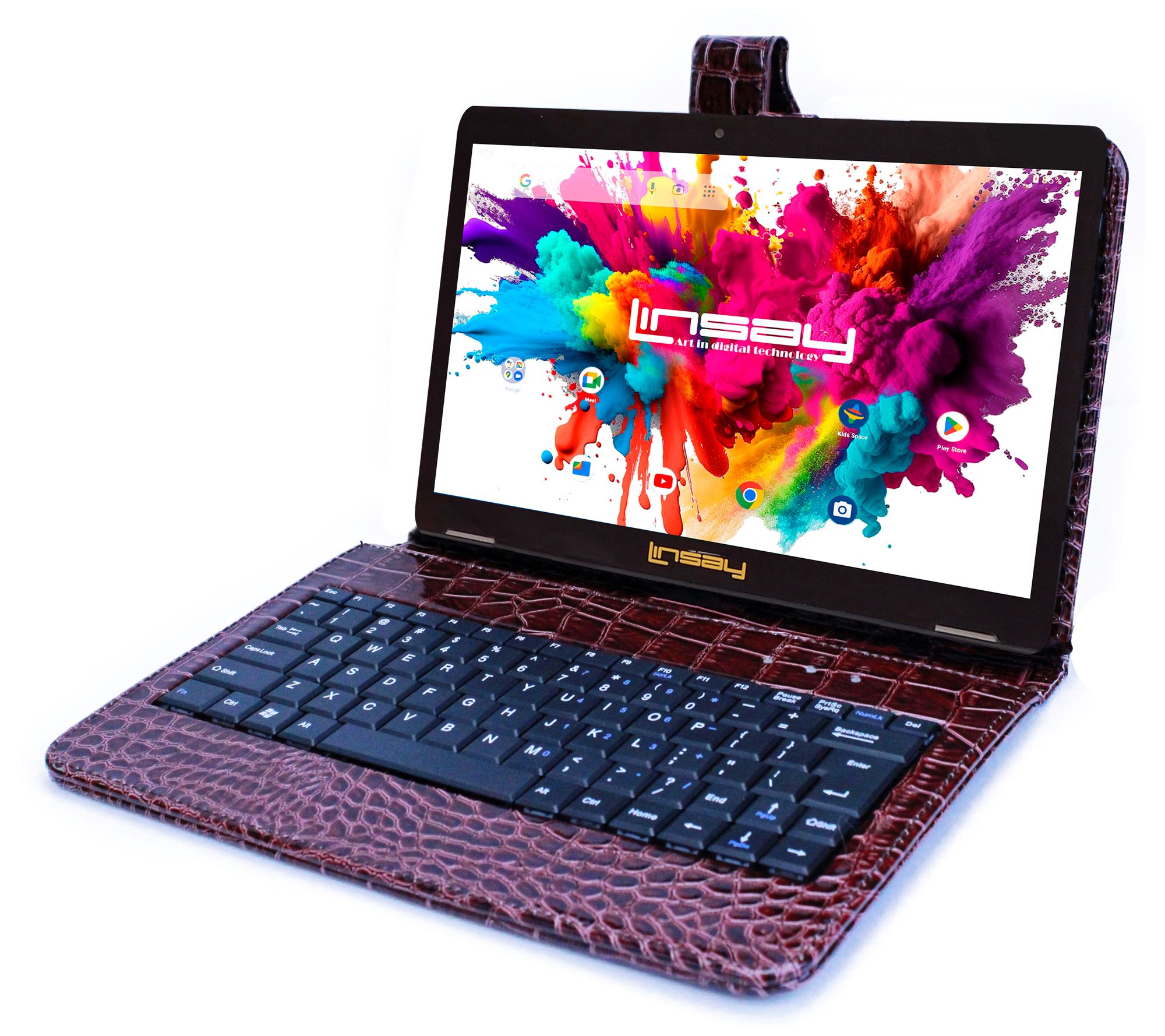 LINSAY Tab Octa Core 128GB w/ Keyboard Case Croco