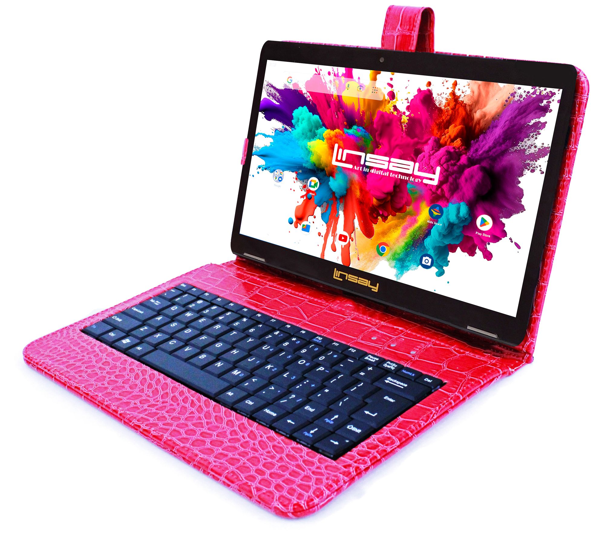 LINSAY Tab Octa Core 128GB w/ Keyboard Case Croco