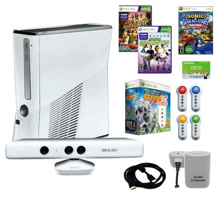 Xbox 360 4GB Special Edition White Kinect Bundle with Games - QVC.com