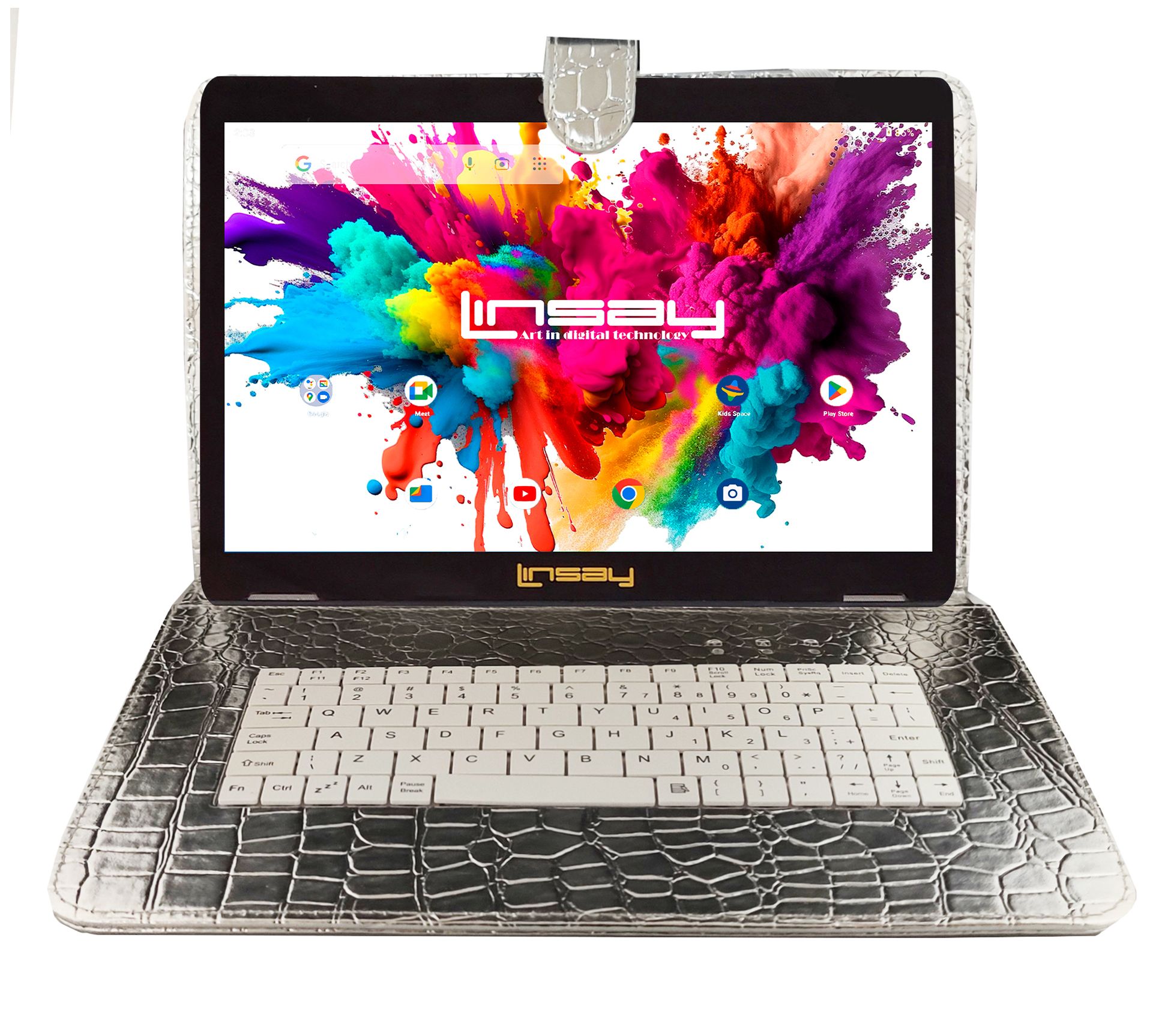 LINSAY Tab Octa Core 128GB w/ Keyboard Case Solid